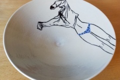 assiette grès décorée