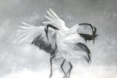 Danse des oiseaux - huile sur toile