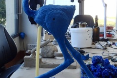 sculpture autruche moule en cire atelier Barthélémy Art
