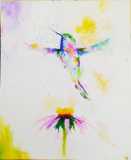 Patricia Mery - colibri et fleur