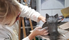 Sandra Groën - chien céramique en grès