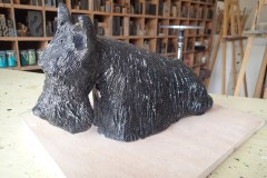 Sandra Groën - chien céramique en grès